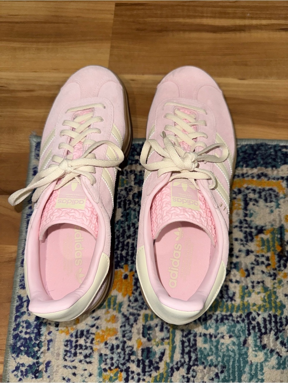 Adidas Gazelle Suede Platform Sneakers in Light Pink - Picture 2 of 4